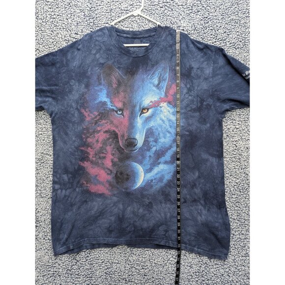 The Mountain Shirt Mens 2XL Wolf Moon Space Short Sleeve Colorful Tie Dye Blue - Picture 11 of 12